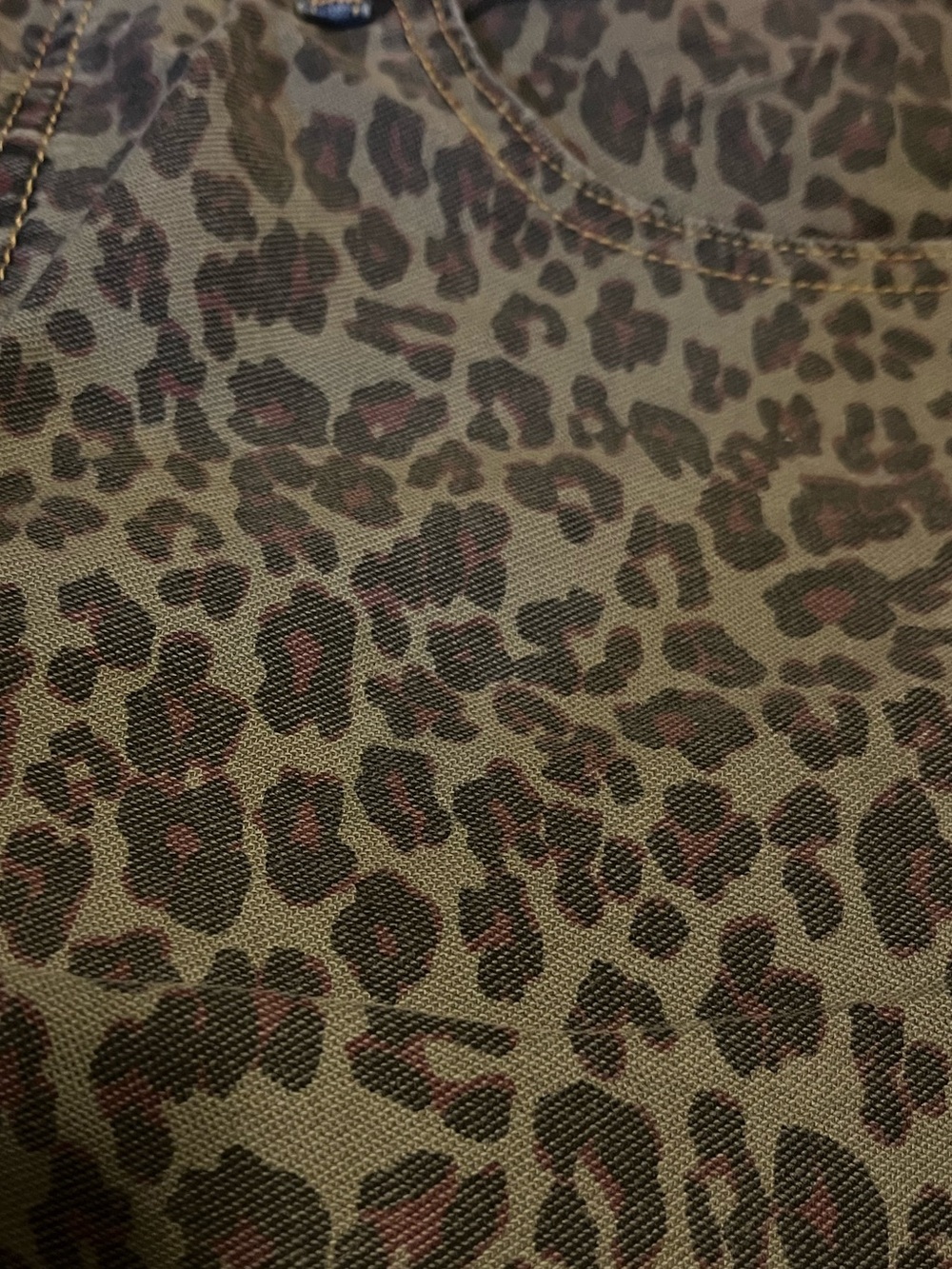 Umgee Size 9 Leopard-Print Straight Leg Jeans - Blue and Black and Brown - Picture 7 of 9